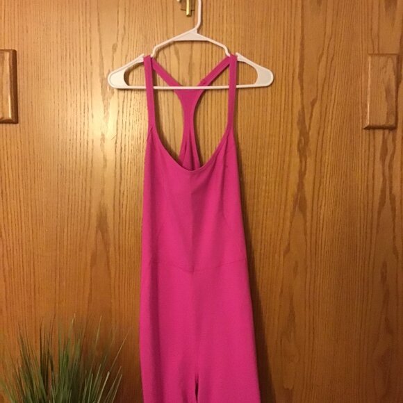 NWOT Free People Magenta Lets Bounce Onesie One Piece Jumpsuit- size EXTRA LARGE - Picture 3 of 5